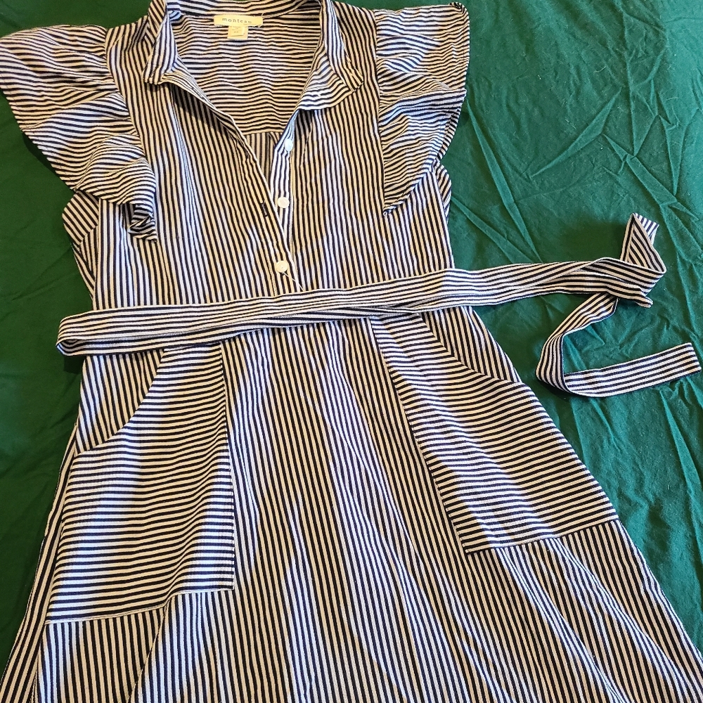 Monteau Blue Striped Dress